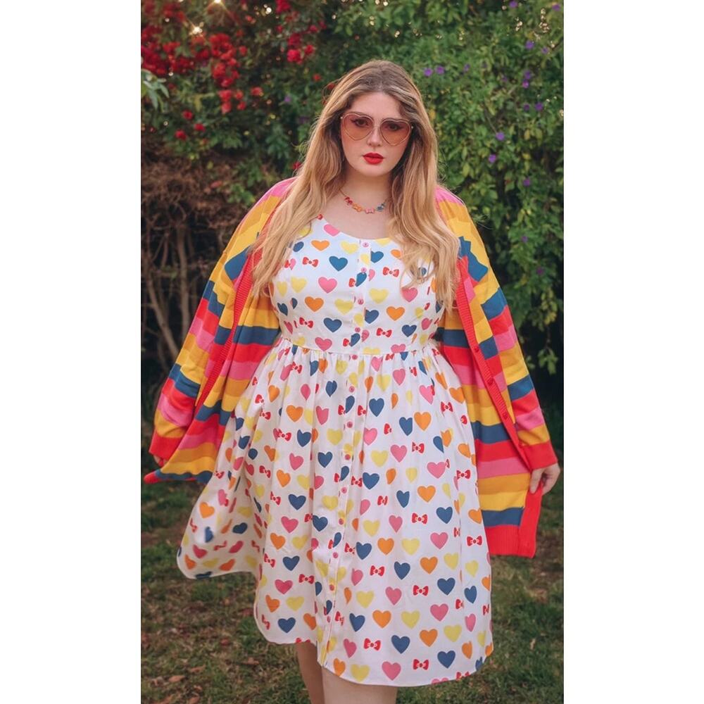ModCloth x Hello Kitty Womens Size 16 Gift You My Heart Retro Swing Dress